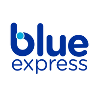 Logo de Blue Express para envíos de insumos de grabado de patentes